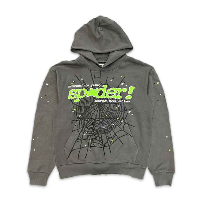 Sp5der Hoodie Grey And Green
