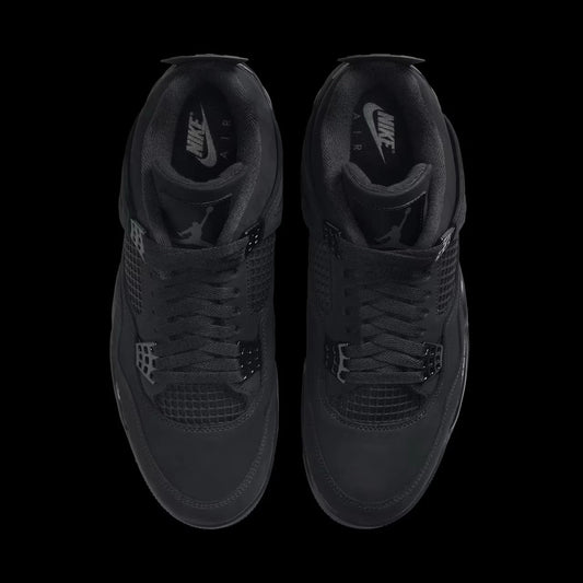 Air Jordan 4 Retro Black Cat 2020 - Nubuck Suede Upper, Black/Black-Light Graphite