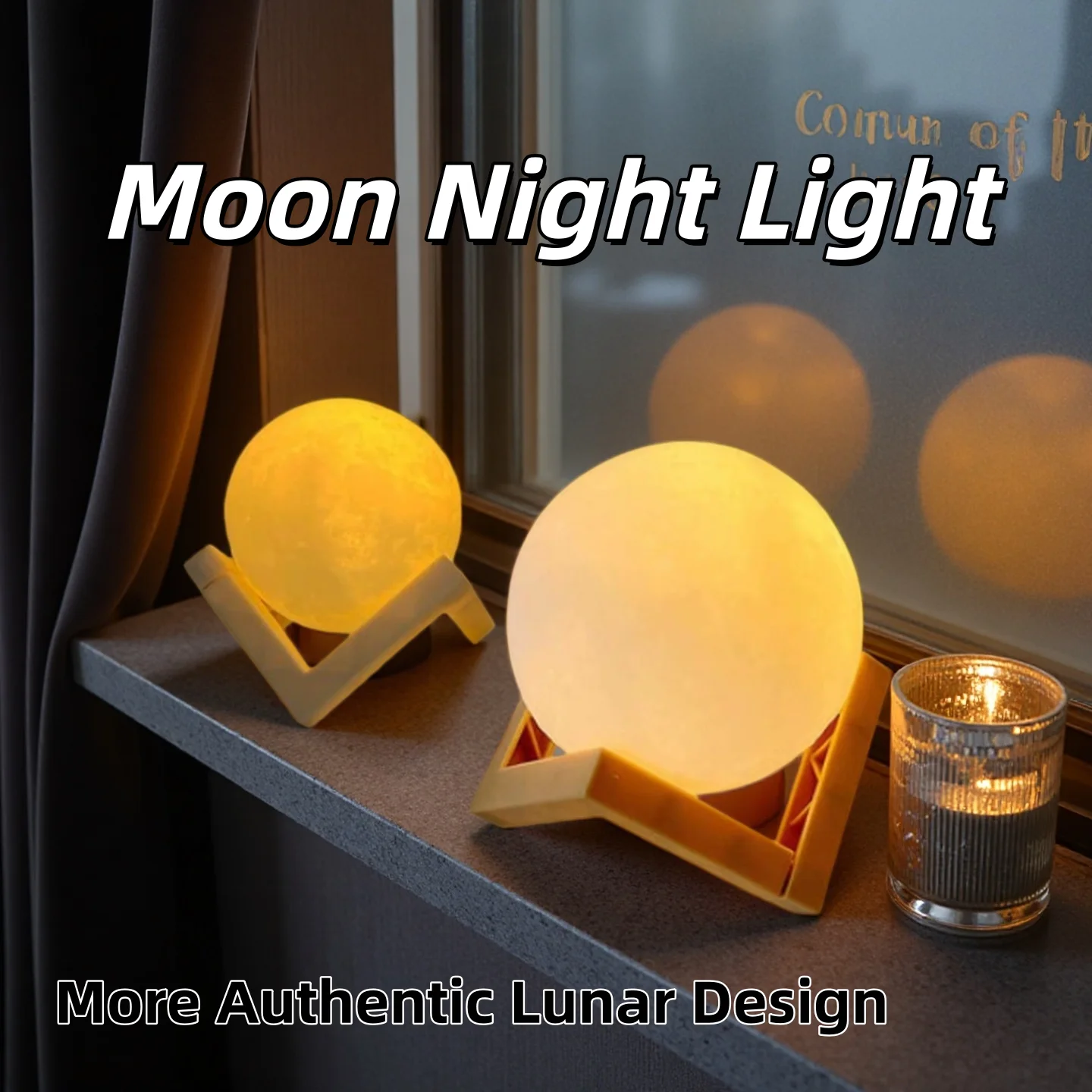 Moon Lamp Night Light with Stand