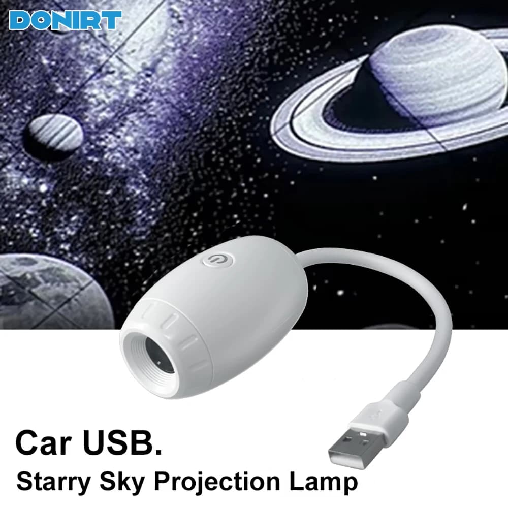 USB Car Atmosphere Projector Light - LED Starry Galaxy Interior Light