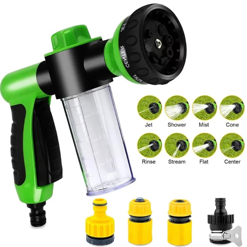 DOG SHOWER SPRAYER 8 IN 1 PET BATH CLEANING CAT DOG SHOWER GUN HIGH-PRESSURE HOSE NOZZLE FOAM GARDEN CAR ANIMAL DOG WASH TOOL